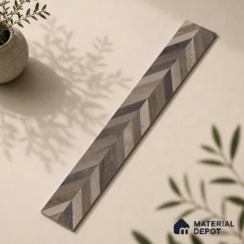 Wooden Look Floor Tile TL 10890 D Axilam Wood Choco 4 ft x 8 inc Matte Finish Vitrified Tile - 9 mm | 5 Random Design | Suitable For Living Room, Bedroom & Dining Area | 2-3 mm Spacer is Mandatory