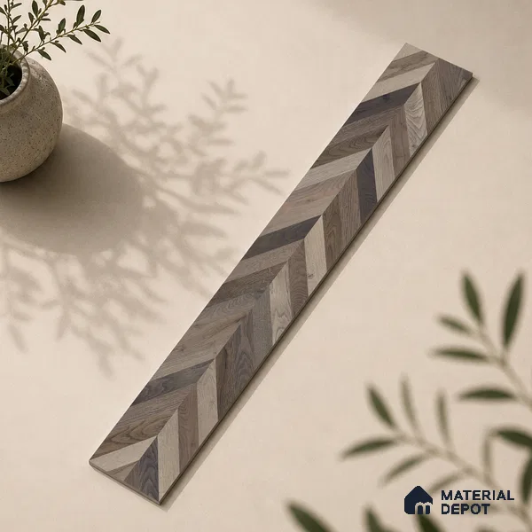 Wooden Look Floor Tile TL 10890 D Axilam Wood Choco 4 ft x 8 inc Matte Finish Vitrified Tile - 9 mm | 5 Random Design | Suitable For Living Room, Bedroom & Dining Area | 2-3 mm Spacer is Mandatory
