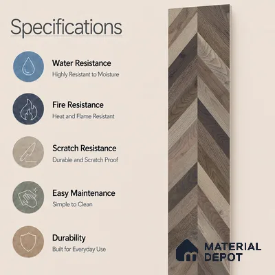 Wooden Look Floor Tile TL 10890 D Axilam Wood Choco 4 ft x 8 inc Matte Finish Vitrified Tile - 9 mm | 5 Random Design | Suitable For Living Room, Bedroom & Dining Area | 2-3 mm Spacer is Mandatory