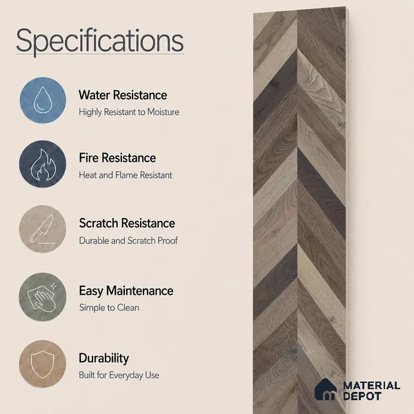 Wooden Look Floor Tile TL 10890 D Axilam Wood Choco 4 ft x 8 inc Matte Finish Vitrified Tile - 9 mm | 5 Random Design | Suitable For Living Room, Bedroom & Dining Area | 2-3 mm Spacer is Mandatory
