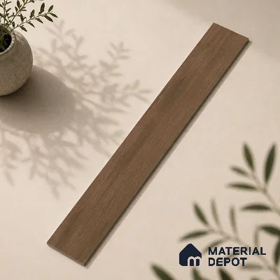 Wooden Look Floor Tile TL 10891 Sandle Wood Choco 4 ft x 8 inc Matte Finish Vitrified Tile - 9 mm | 8 Random Design | Suitable For Living Room, Bedroom & Dining Area | 2-3 mm Spacer is Mandatory