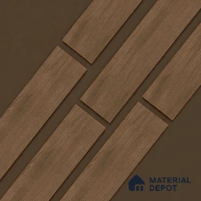 Wooden Look Floor Tile TL 10891 Sandle Wood Choco 4 ft x 8 inc Matte Finish Vitrified Tile - 9 mm | 8 Random Design | Suitable For Living Room, Bedroom & Dining Area | 2-3 mm Spacer is Mandatory