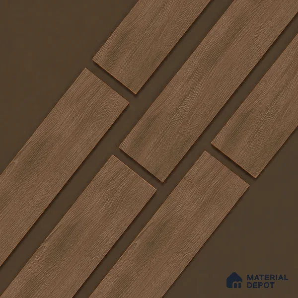 Wooden Look Floor Tile TL 10891 Sandle Wood Choco 4 ft x 8 inc Matte Finish Vitrified Tile - 9 mm | 8 Random Design | Suitable For Living Room, Bedroom & Dining Area | 2-3 mm Spacer is Mandatory