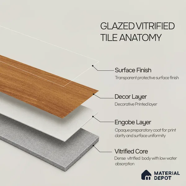 Wooden Look Floor Tile TL 10891 B Sandle Wood Peru 4 ft x 8 inc Matte Finish Vitrified Tile - 9 mm | 8 Random Design | Suitable For Living Room, Bedroom & Dining Area | 2-3 mm Spacer is Mandatory