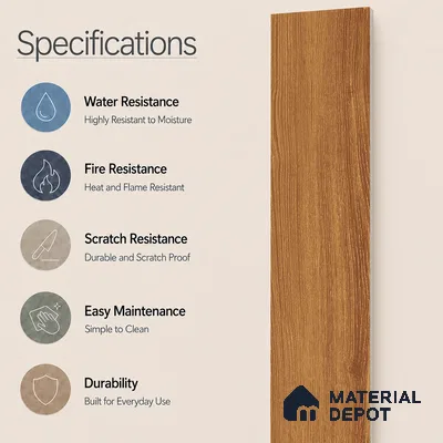 Wooden Look Floor Tile TL 10891 B Sandle Wood Peru 4 ft x 8 inc Matte Finish Vitrified Tile - 9 mm | 8 Random Design | Suitable For Living Room, Bedroom & Dining Area | 2-3 mm Spacer is Mandatory