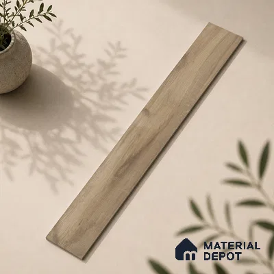 Wooden Look Floor Tile TL 10892 B Elango Wood Brown 4 ft x 8 inc Matte Finish Vitrified Tile - 9 mm | 7 Random Design | Suitable For Living Room, Bedroom & Dining Area | 2-3 mm Spacer is Mandatory