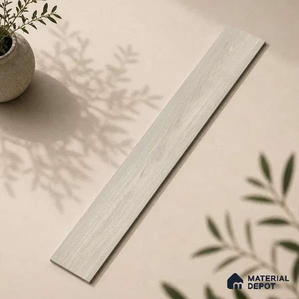 Wooden Look Floor Tile TL 10893 Canary Wood Silver 4 ft x 8 inc Matte Finish Vitrified Tile - 9 mm | 6 Random Design | Suitable For Living Room, Bedroom & Dining Area | 2-3 mm Spacer is Mandatory