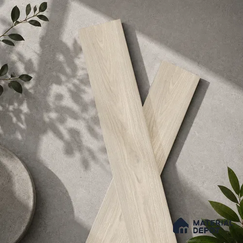 Wooden Look Floor Tile TL 10893 Canary Wood Silver 4 ft x 8 inc Matte Finish Vitrified Tile - 9 mm | 6 Random Design | Suitable For Living Room, Bedroom & Dining Area | 2-3 mm Spacer is Mandatory