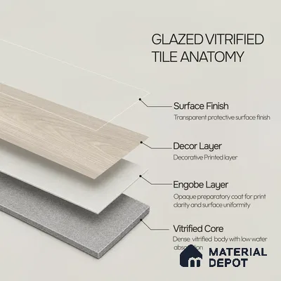 Wooden Look Floor Tile TL 10893 Canary Wood Silver 4 ft x 8 inc Matte Finish Vitrified Tile - 9 mm | 6 Random Design | Suitable For Living Room, Bedroom & Dining Area | 2-3 mm Spacer is Mandatory