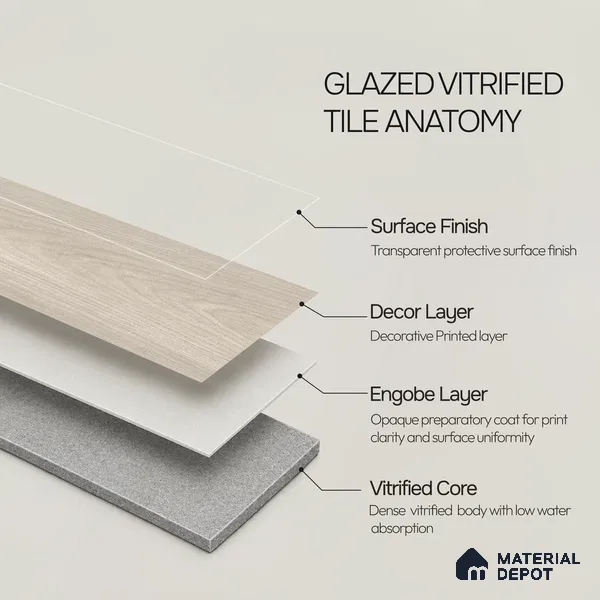 Wooden Look Floor Tile TL 10893 Canary Wood Silver 4 ft x 8 inc Matte Finish Vitrified Tile - 9 mm | 6 Random Design | Suitable For Living Room, Bedroom & Dining Area | 2-3 mm Spacer is Mandatory