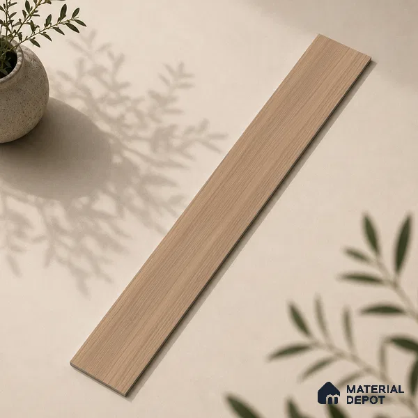 Wooden Look Floor Tile TL 10894 Skewed Wood Natural 4 ft x 8 inc Matte Finish Vitrified Tile - 9 mm | 4 Random Design | Suitable For Living Room, Bedroom & Dining Area | 2-3 mm Spacer is Mandatory