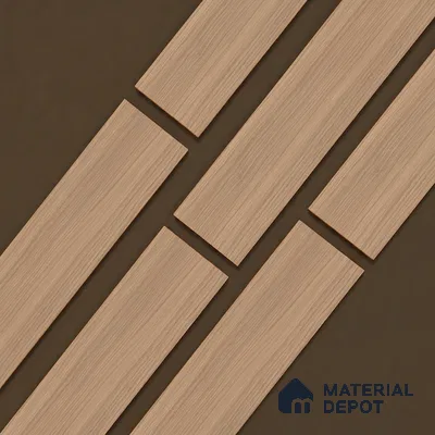 Wooden Look Floor Tile TL 10894 Skewed Wood Natural 4 ft x 8 inc Matte Finish Vitrified Tile - 9 mm | 4 Random Design | Suitable For Living Room, Bedroom & Dining Area | 2-3 mm Spacer is Mandatory