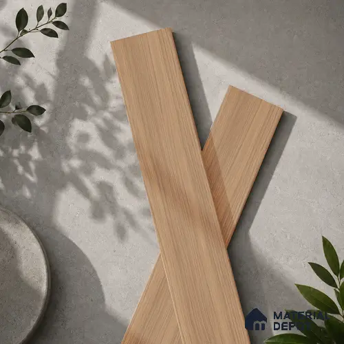 Wooden Look Floor Tile TL 10894 Skewed Wood Natural 4 ft x 8 inc Matte Finish Vitrified Tile - 9 mm | 4 Random Design | Suitable For Living Room, Bedroom & Dining Area | 2-3 mm Spacer is Mandatory