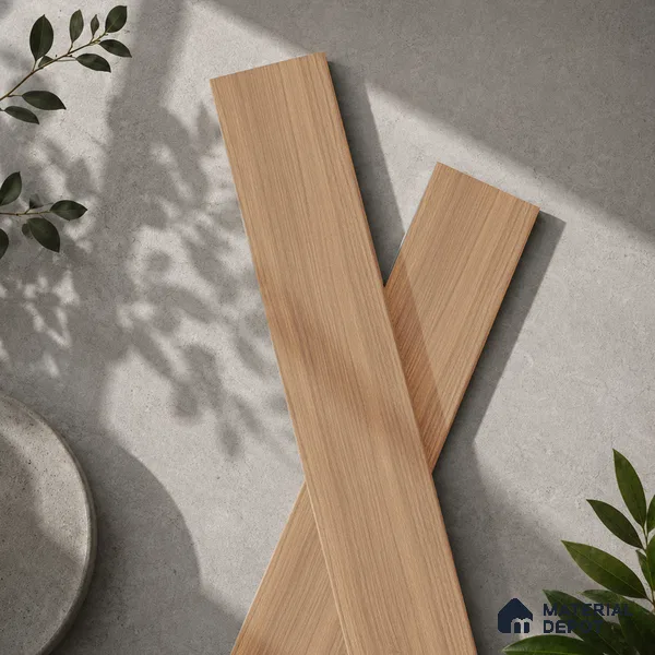 Wooden Look Floor Tile TL 10894 Skewed Wood Natural 4 ft x 8 inc Matte Finish Vitrified Tile - 9 mm | 4 Random Design | Suitable For Living Room, Bedroom & Dining Area | 2-3 mm Spacer is Mandatory