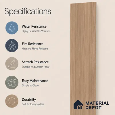 Wooden Look Floor Tile TL 10894 Skewed Wood Natural 4 ft x 8 inc Matte Finish Vitrified Tile - 9 mm | 4 Random Design | Suitable For Living Room, Bedroom & Dining Area | 2-3 mm Spacer is Mandatory