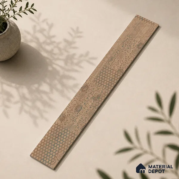 Wooden Look Floor Tile TL 10894 B Skewed Wood Natural Decor 4 ft x 8 inc Matte Finish Vitrified Tile - 9 mm | 4 Random Design | Suitable For Living Room, Bedroom & Dining Area | 2-3 mm Spacer is Mandatory