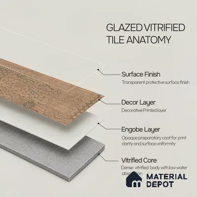 Wooden Look Floor Tile TL 10894 B Skewed Wood Natural Decor 4 ft x 8 inc Matte Finish Vitrified Tile - 9 mm | 4 Random Design | Suitable For Living Room, Bedroom & Dining Area | 2-3 mm Spacer is Mandatory