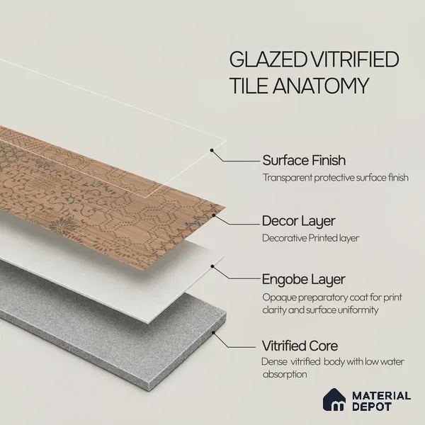 Wooden Look Floor Tile TL 10894 B Skewed Wood Natural Decor 4 ft x 8 inc Matte Finish Vitrified Tile - 9 mm | 4 Random Design | Suitable For Living Room, Bedroom & Dining Area | 2-3 mm Spacer is Mandatory