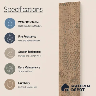 Wooden Look Floor Tile TL 10894 B Skewed Wood Natural Decor 4 ft x 8 inc Matte Finish Vitrified Tile - 9 mm | 4 Random Design | Suitable For Living Room, Bedroom & Dining Area | 2-3 mm Spacer is Mandatory