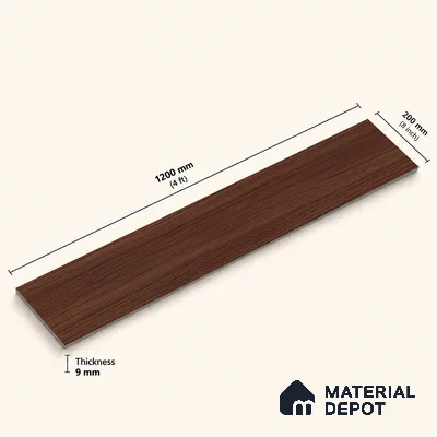 Wooden Look Floor Tile TL 10894 C Skewed Wood Wenge 4 ft x 8 inc Matte Finish Vitrified Tile - 9 mm | 4 Random Design | Suitable For Living Room, Bedroom & Dining Area | 2-3 mm Spacer is Mandatory