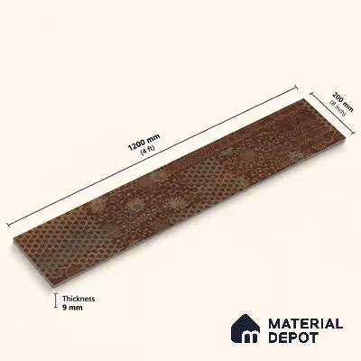 Wooden Look Floor Tile TL 10894 D Skewed Wood Wenge Decor 4 ft x 8 inc Matte Finish Vitrified Tile - 9 mm | 4 Random Design | Suitable For Living Room, Bedroom & Dining Area | 2-3 mm Spacer is Mandatory