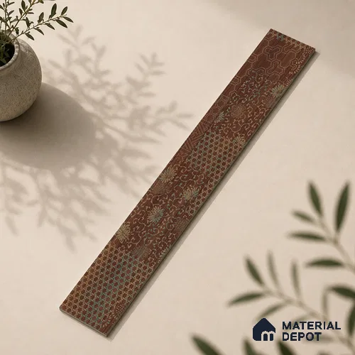 Wooden Look Floor Tile TL 10894 D Skewed Wood Wenge Decor 4 ft x 8 inc Matte Finish Vitrified Tile - 9 mm | 4 Random Design | Suitable For Living Room, Bedroom & Dining Area | 2-3 mm Spacer is Mandatory