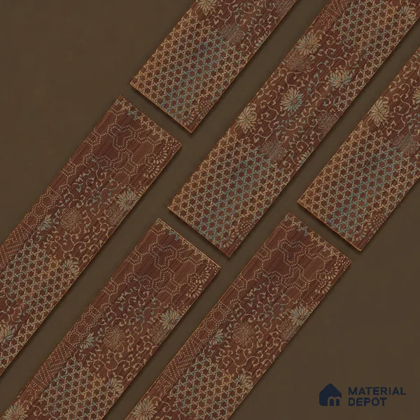 Wooden Look Floor Tile TL 10894 D Skewed Wood Wenge Decor 4 ft x 8 inc Matte Finish Vitrified Tile - 9 mm | 4 Random Design | Suitable For Living Room, Bedroom & Dining Area | 2-3 mm Spacer is Mandatory