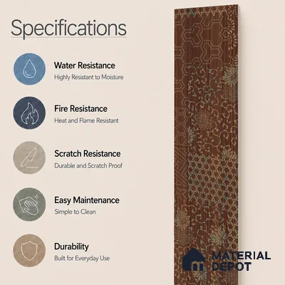 Wooden Look Floor Tile TL 10894 D Skewed Wood Wenge Decor 4 ft x 8 inc Matte Finish Vitrified Tile - 9 mm | 4 Random Design | Suitable For Living Room, Bedroom & Dining Area | 2-3 mm Spacer is Mandatory