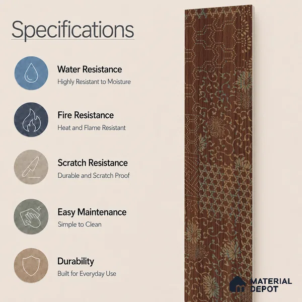 Wooden Look Floor Tile TL 10894 D Skewed Wood Wenge Decor 4 ft x 8 inc Matte Finish Vitrified Tile - 9 mm | 4 Random Design | Suitable For Living Room, Bedroom & Dining Area | 2-3 mm Spacer is Mandatory