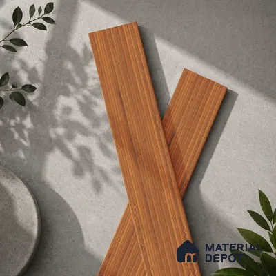 Wooden Look Floor Tile TL 10895 Striated Wood Brown 4 ft x 8 inc Matte Finish Vitrified Tile - 9 mm | 5 Random Design | Suitable For Living Room, Bedroom & Dining Area | 2-3 mm Spacer is Mandatory