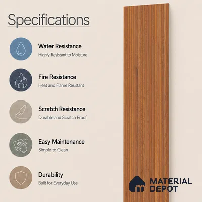 Wooden Look Floor Tile TL 10895 Striated Wood Brown 4 ft x 8 inc Matte Finish Vitrified Tile - 9 mm | 5 Random Design | Suitable For Living Room, Bedroom & Dining Area | 2-3 mm Spacer is Mandatory