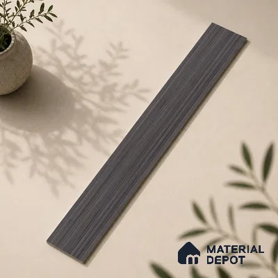 Wooden Look Floor Tile TL 10895 B Striated Wood Charcoal 4 ft x 8 inc Matte Finish Vitrified Tile - 9 mm | 5 Random Design | Suitable For Living Room, Bedroom & Dining Area | 2-3 mm Spacer is Mandatory