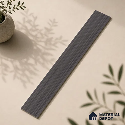 Wooden Look Floor Tile TL 10895 B Striated Wood Charcoal 4 ft x 8 inc Matte Finish Vitrified Tile - 9 mm | 5 Random Design | Suitable For Living Room, Bedroom & Dining Area | 2-3 mm Spacer is Mandatory