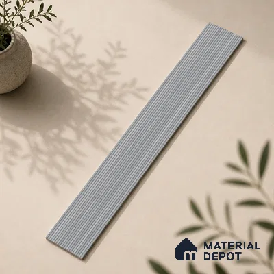 Wooden Look Floor Tile TL 10895 C Striated Wood Silver 4 ft x 8 inc Matte Finish Vitrified Tile - 9 mm | 5 Random Design | Suitable For Living Room, Bedroom & Dining Area | 2-3 mm Spacer is Mandatory