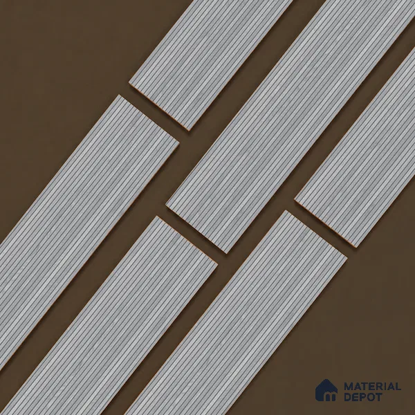 Wooden Look Floor Tile TL 10895 C Striated Wood Silver 4 ft x 8 inc Matte Finish Vitrified Tile - 9 mm | 5 Random Design | Suitable For Living Room, Bedroom & Dining Area | 2-3 mm Spacer is Mandatory