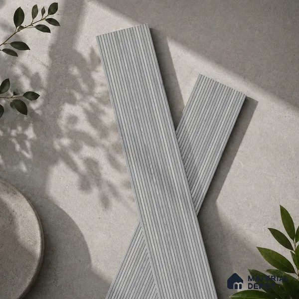Wooden Look Floor Tile TL 10895 C Striated Wood Silver 4 ft x 8 inc Matte Finish Vitrified Tile - 9 mm | 5 Random Design | Suitable For Living Room, Bedroom & Dining Area | 2-3 mm Spacer is Mandatory