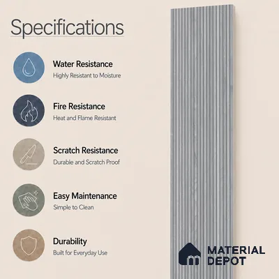 Wooden Look Floor Tile TL 10895 C Striated Wood Silver 4 ft x 8 inc Matte Finish Vitrified Tile - 9 mm | 5 Random Design | Suitable For Living Room, Bedroom & Dining Area | 2-3 mm Spacer is Mandatory