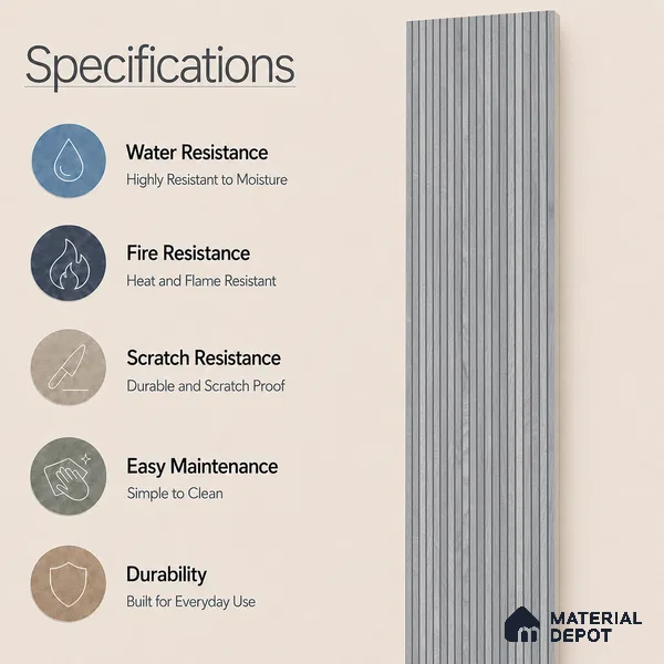 Wooden Look Floor Tile TL 10895 C Striated Wood Silver 4 ft x 8 inc Matte Finish Vitrified Tile - 9 mm | 5 Random Design | Suitable For Living Room, Bedroom & Dining Area | 2-3 mm Spacer is Mandatory