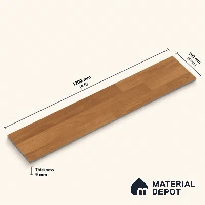 Wooden Look Floor Tile TL 10896 Entana Wood Brown 4 ft x 8 inc Matte Finish Vitrified Tile - 9 mm | 6 Random Design | Suitable For Living Room, Bedroom & Dining Area | 2-3 mm Spacer is Mandatory