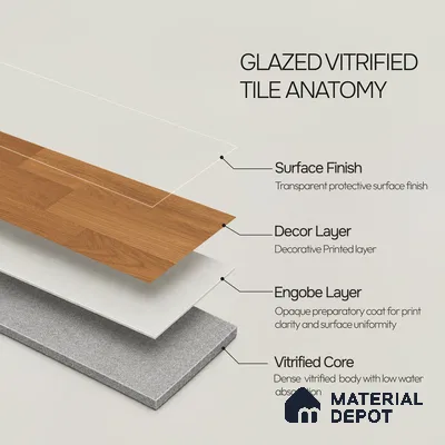 Wooden Look Floor Tile TL 10896 Entana Wood Brown 4 ft x 8 inc Matte Finish Vitrified Tile - 9 mm | 6 Random Design | Suitable For Living Room, Bedroom & Dining Area | 2-3 mm Spacer is Mandatory