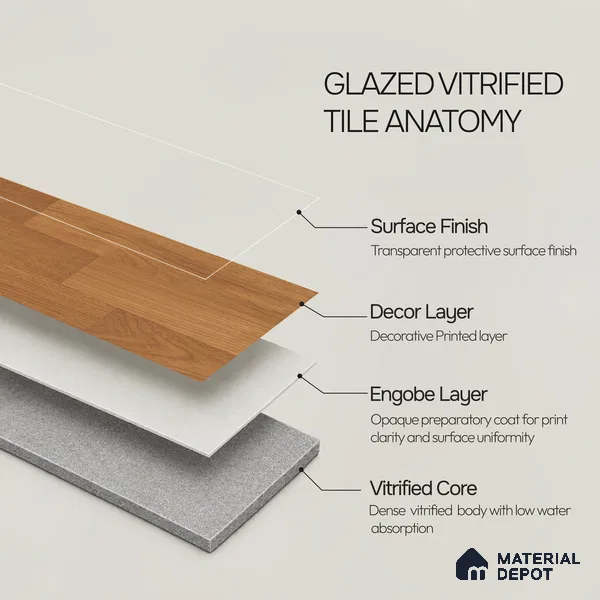 Wooden Look Floor Tile TL 10896 Entana Wood Brown 4 ft x 8 inc Matte Finish Vitrified Tile - 9 mm | 6 Random Design | Suitable For Living Room, Bedroom & Dining Area | 2-3 mm Spacer is Mandatory