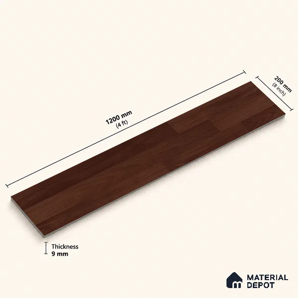 Wooden Look Floor Tile TL 10896 C Entana Wood Wenge 4 ft x 8 inc Matte Finish Vitrified Tile - 9 mm | 6 Random Design | Suitable For Living Room, Bedroom & Dining Area | 2-3 mm Spacer is Mandatory