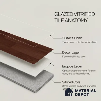 Wooden Look Floor Tile TL 10896 C Entana Wood Wenge 4 ft x 8 inc Matte Finish Vitrified Tile - 9 mm | 6 Random Design | Suitable For Living Room, Bedroom & Dining Area | 2-3 mm Spacer is Mandatory