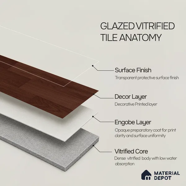 Wooden Look Floor Tile TL 10896 C Entana Wood Wenge 4 ft x 8 inc Matte Finish Vitrified Tile - 9 mm | 6 Random Design | Suitable For Living Room, Bedroom & Dining Area | 2-3 mm Spacer is Mandatory