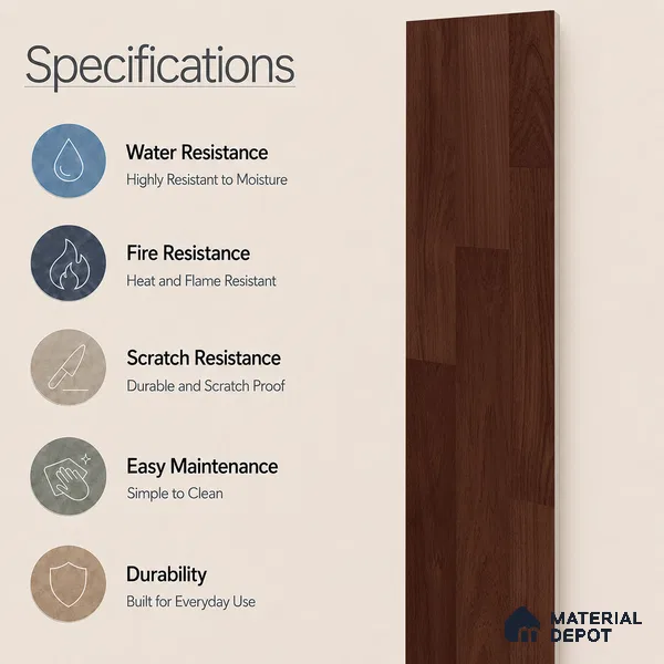 Wooden Look Floor Tile TL 10896 C Entana Wood Wenge 4 ft x 8 inc Matte Finish Vitrified Tile - 9 mm | 6 Random Design | Suitable For Living Room, Bedroom & Dining Area | 2-3 mm Spacer is Mandatory