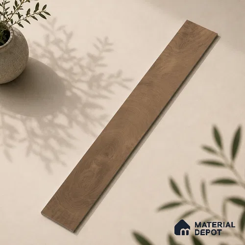 Wooden Look Floor Tile TL 10897 Oxford Cognac 4 ft x 8 inc Matte Finish Vitrified Tile - 9 mm | 6 Random Design | Suitable For Living Room, Bedroom & Dining Area | 2-3 mm Spacer is Mandatory
