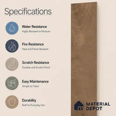 Wooden Look Floor Tile TL 10897 Oxford Cognac 4 ft x 8 inc Matte Finish Vitrified Tile - 9 mm | 6 Random Design | Suitable For Living Room, Bedroom & Dining Area | 2-3 mm Spacer is Mandatory