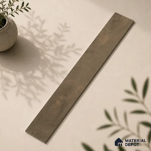 Wooden Look Floor Tile TL 10897 B Oxford Walnut 4 ft x 8 inc Matte Finish Vitrified Tile - 9 mm | 6 Random Design | Suitable For Living Room, Bedroom & Dining Area | 2-3 mm Spacer is Mandatory