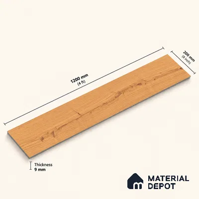 Wooden Look Floor Tile TL 10898 Delaware Roble 4 ft x 8 inc Matte Finish Vitrified Tile - 9 mm | 6 Random Design | Suitable For Living Room, Bedroom & Dining Area | 2-3 mm Spacer is Mandatory (Sample)
