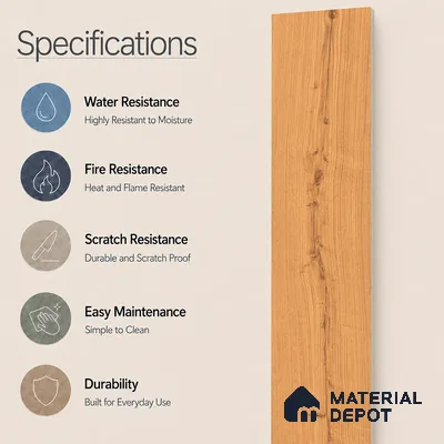 Wooden Look Floor Tile TL 10898 Delaware Roble 4 ft x 8 inc Matte Finish Vitrified Tile - 9 mm | 6 Random Design | Suitable For Living Room, Bedroom & Dining Area | 2-3 mm Spacer is Mandatory (Sample)